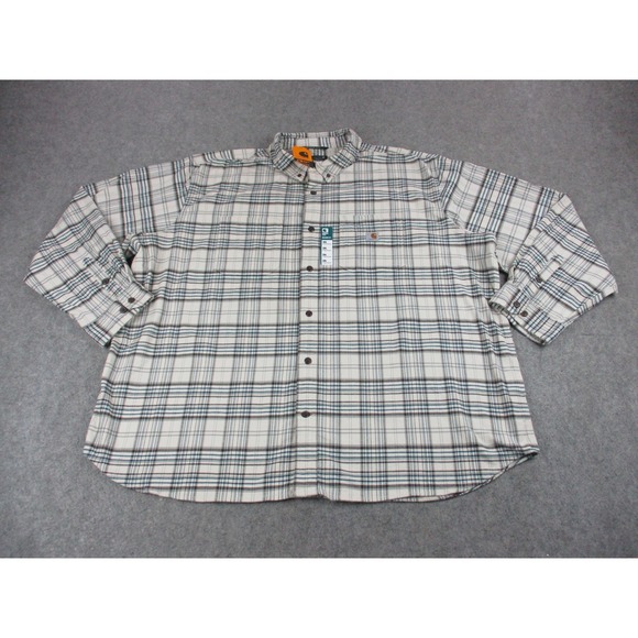 Carhartt Other - Carhartt Shirt Mens 3XL XXXL Off White Cream Rugged Flex Flannel Work Wear